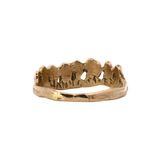 DORTE Crown Stacker Ring - 14K Gold + Diamond Pavé