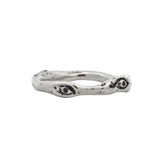 EYES Stacker Ring - Sterling Silver + Black Diamonds