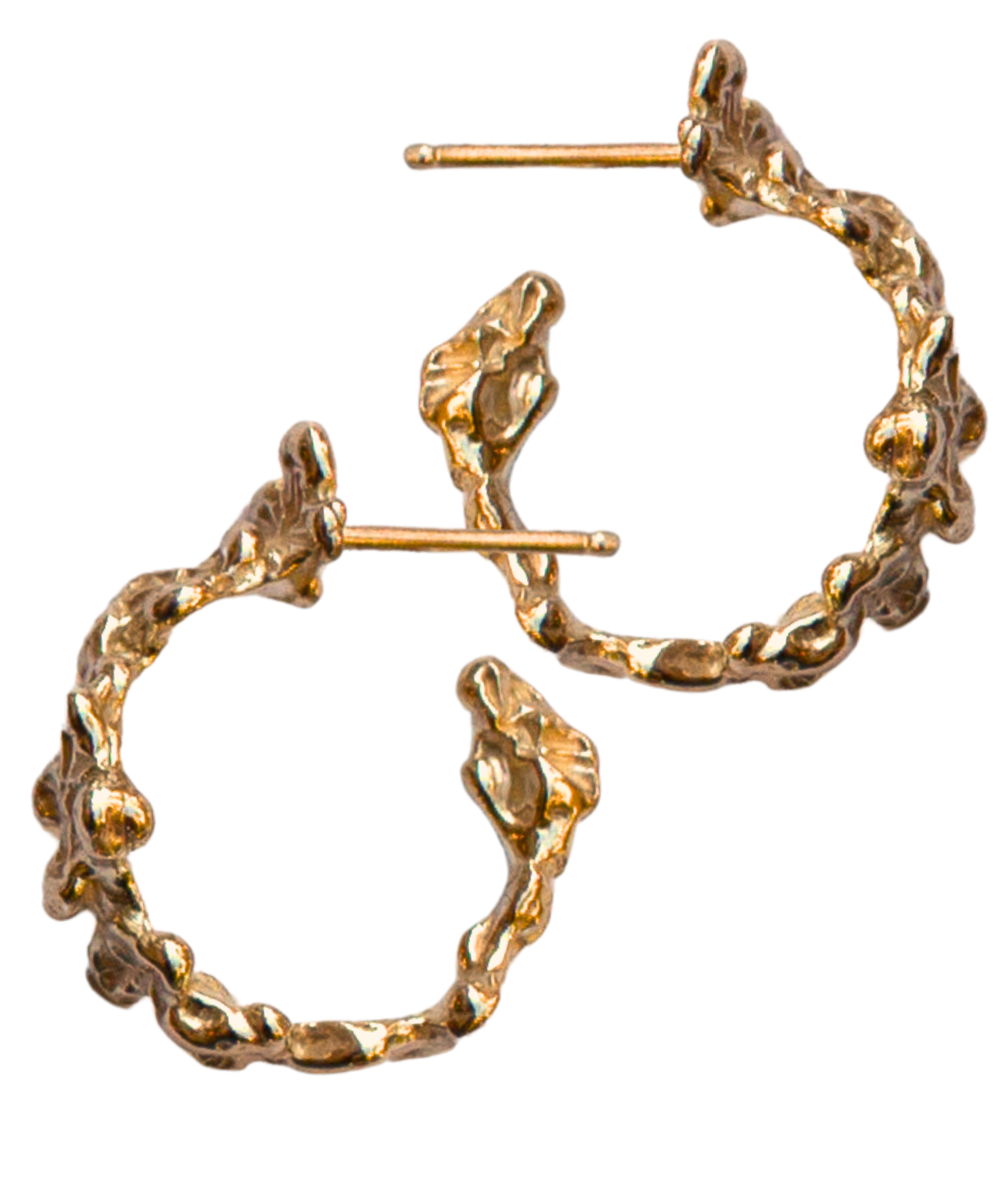 IDUN Hoops in 14K Fairmined gold, lost wax cast