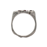 FRIKA Sand Cast Ring No. 032621- Sterling Silver + Sapphires