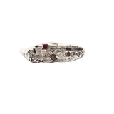 FRIKA Sand Cast Ring No. 052602- Sterling Silver + Sapphires
