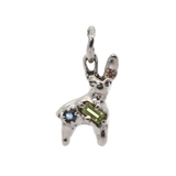 HARE Charm - Sterling Silver + Fête - Sapphires, Peridot