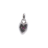 HEART PUFF Charm - Sterling Silver + Ruby