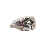 HEART Ring - Sterling Silver + Ruby