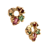 HIBI FÊTE Flower Hoop Charms for Tilda Hoop Earrings texture close-up showing lost wax cast detail, 14K Fairmined gold