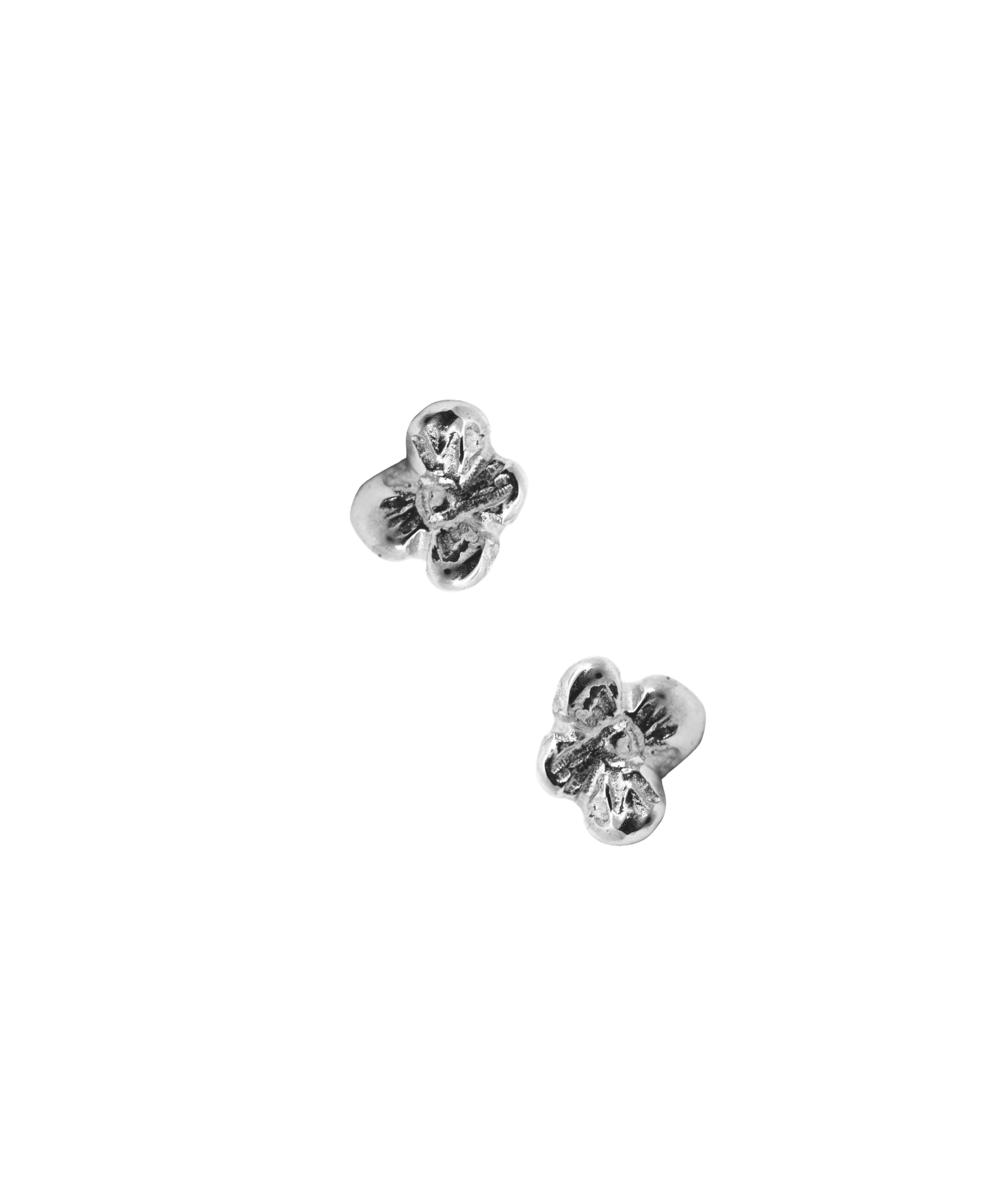IDUN MINI Flower Stud Earrings in recycled sterling silver, lost wax cast