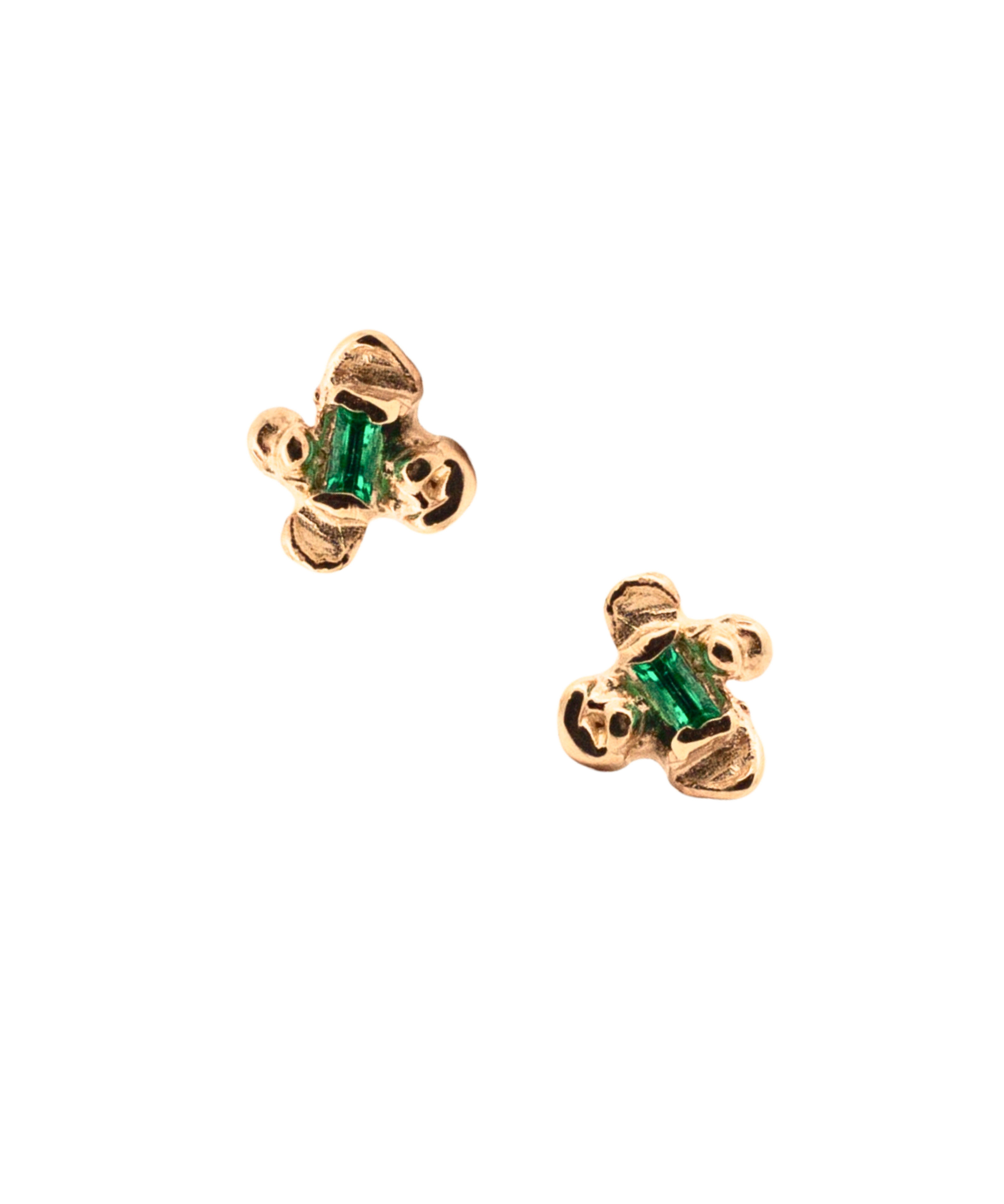 IDUN Stud Earring worn on ear, 14K Fairmined gold