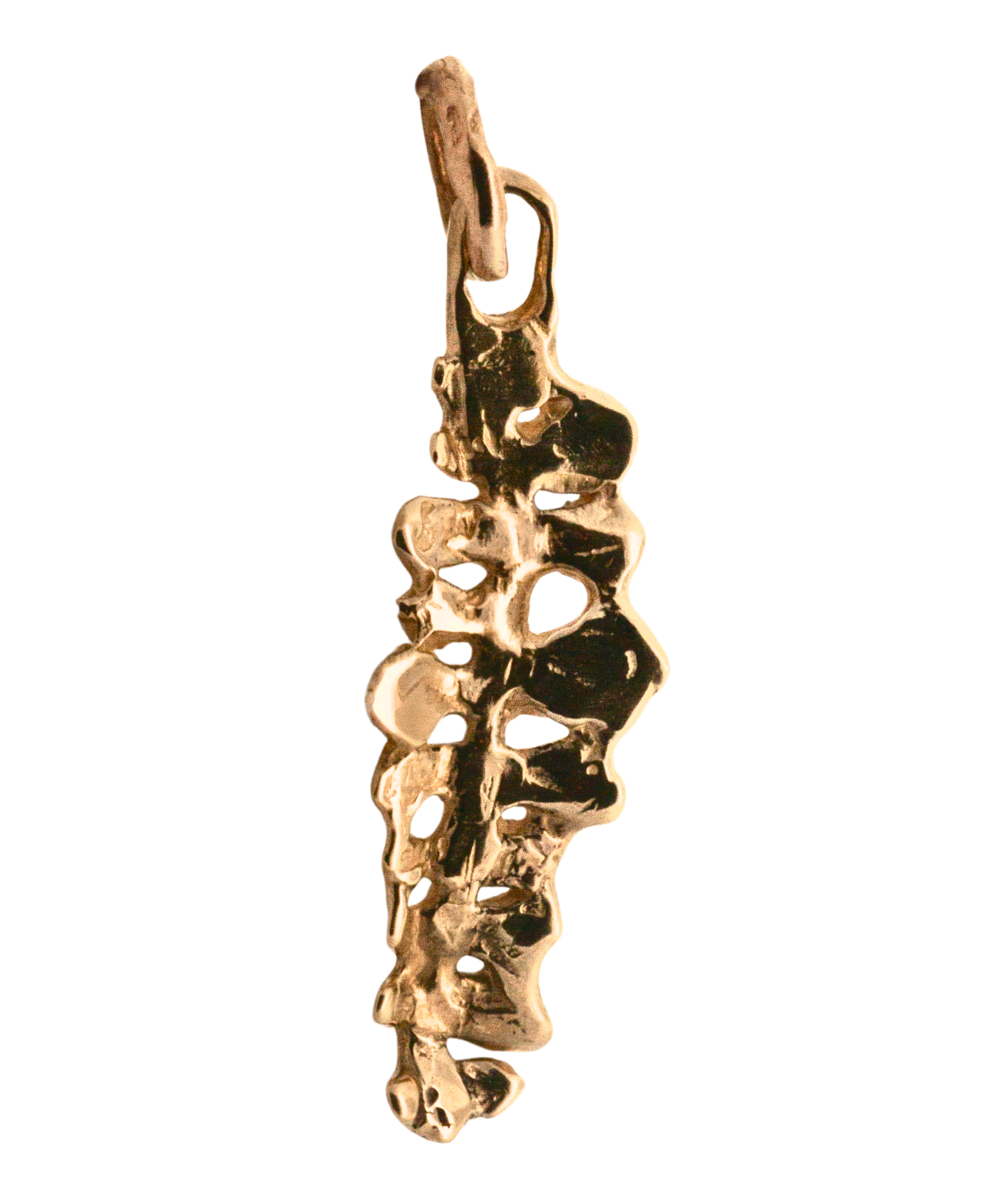 BIG FERN Pendant in 14K Fairmined gold, lost wax cast