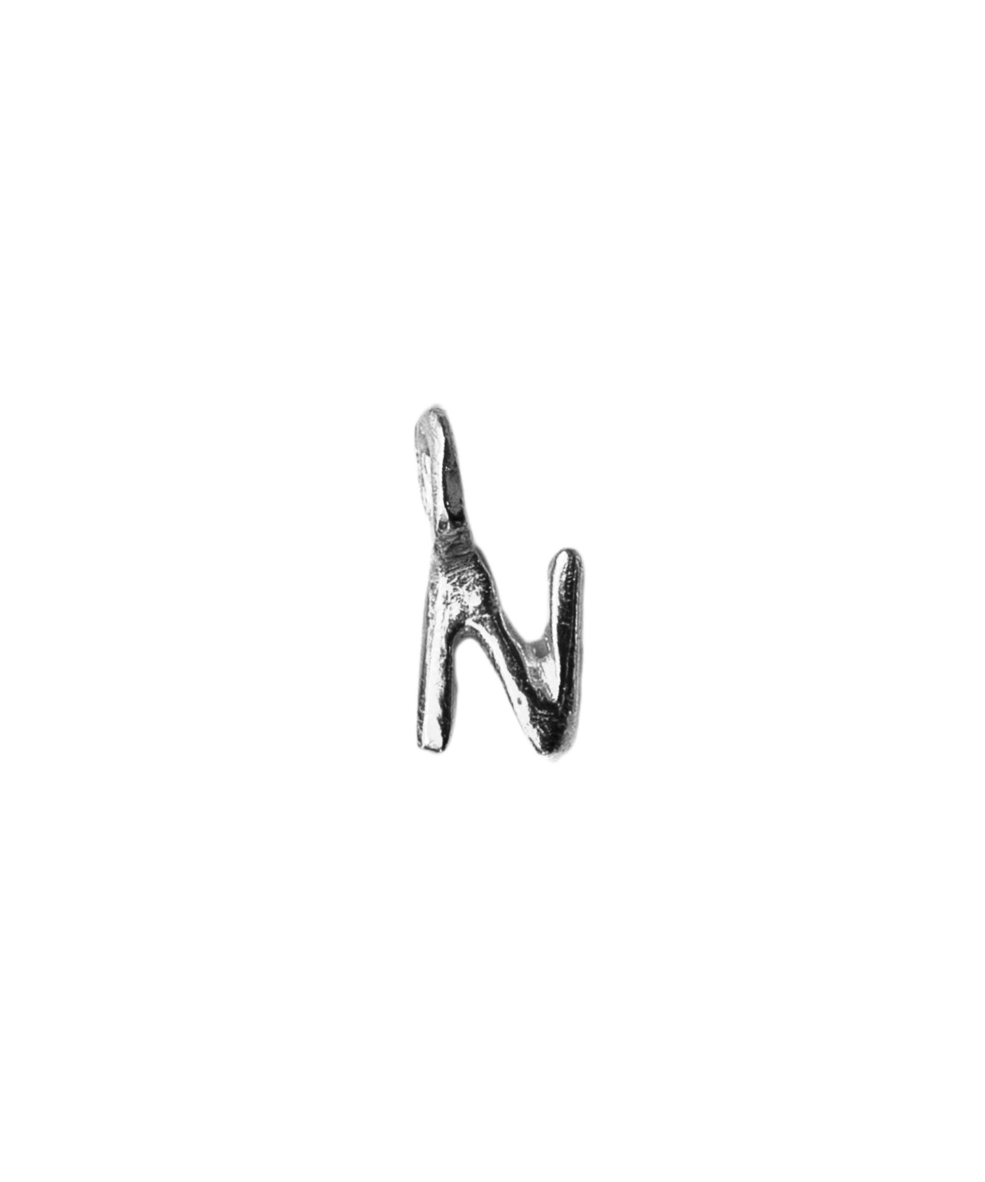 LETTER Charm in recycled sterling silver, hand-carved