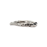RAVEN Ring No. 092603 - Sterling Silver, Sapphires, Black Diamonds - Size 7