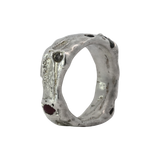 Cliff Ring No. 032601 - Sterling Silver + Sapphires