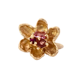 RORA Flower Signet Ring - 14K Gold + Sapphires