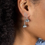ROTA Flower Earrings Long - Sterling Silver