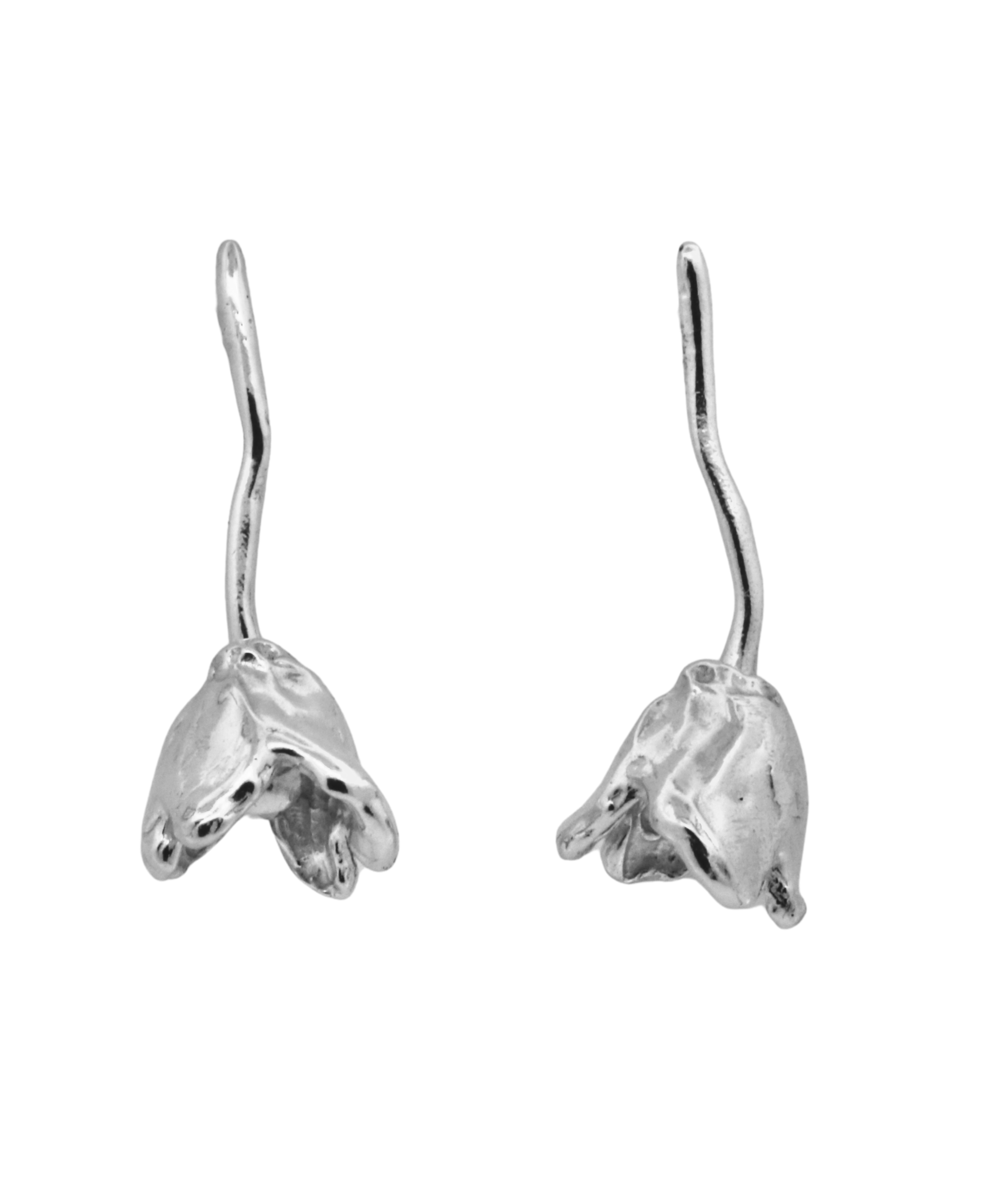 RORA Earrings in recycled sterling silver, lost wax cast