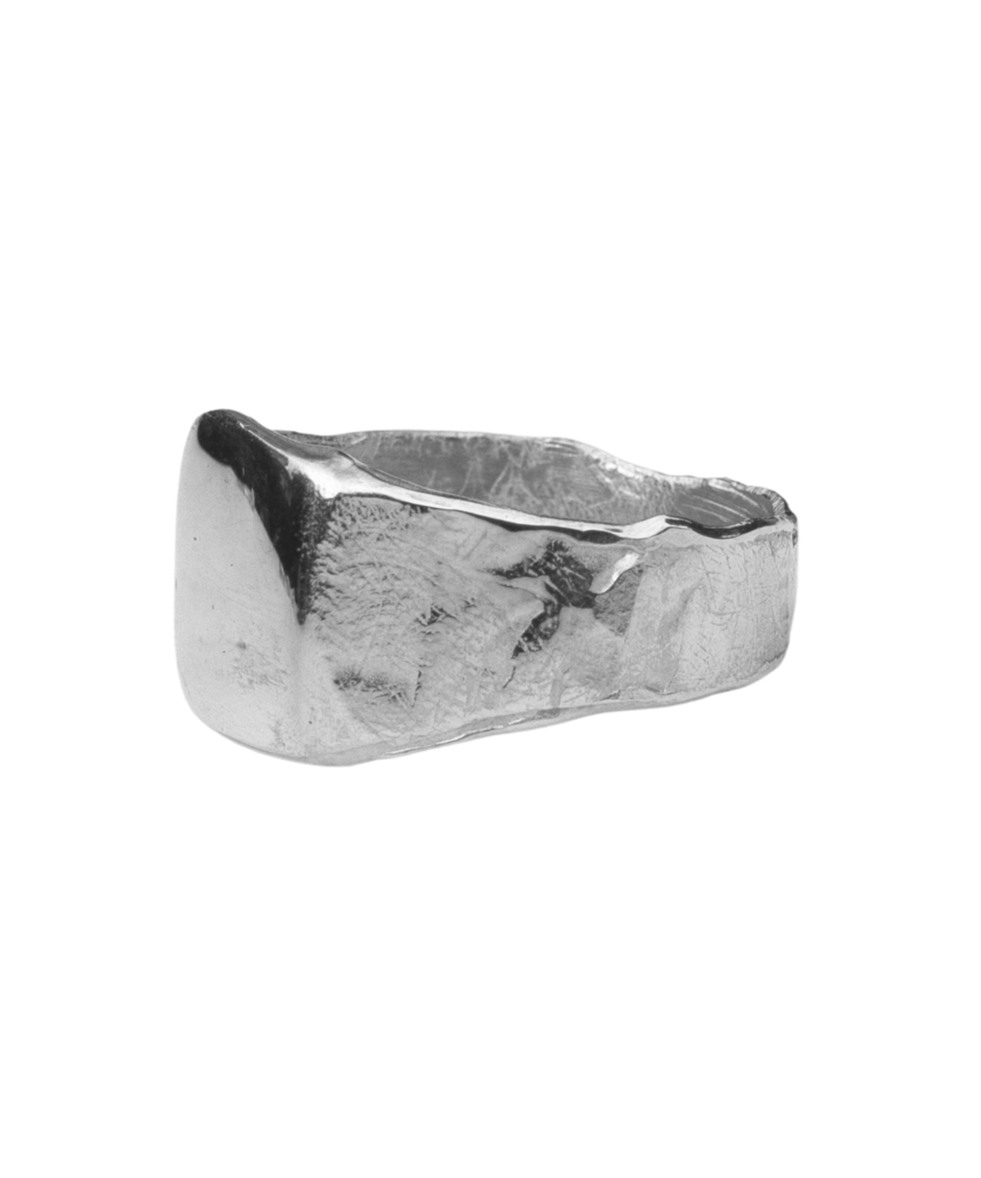 HANSI Signet Ring in recycled sterling silver, hand-carved