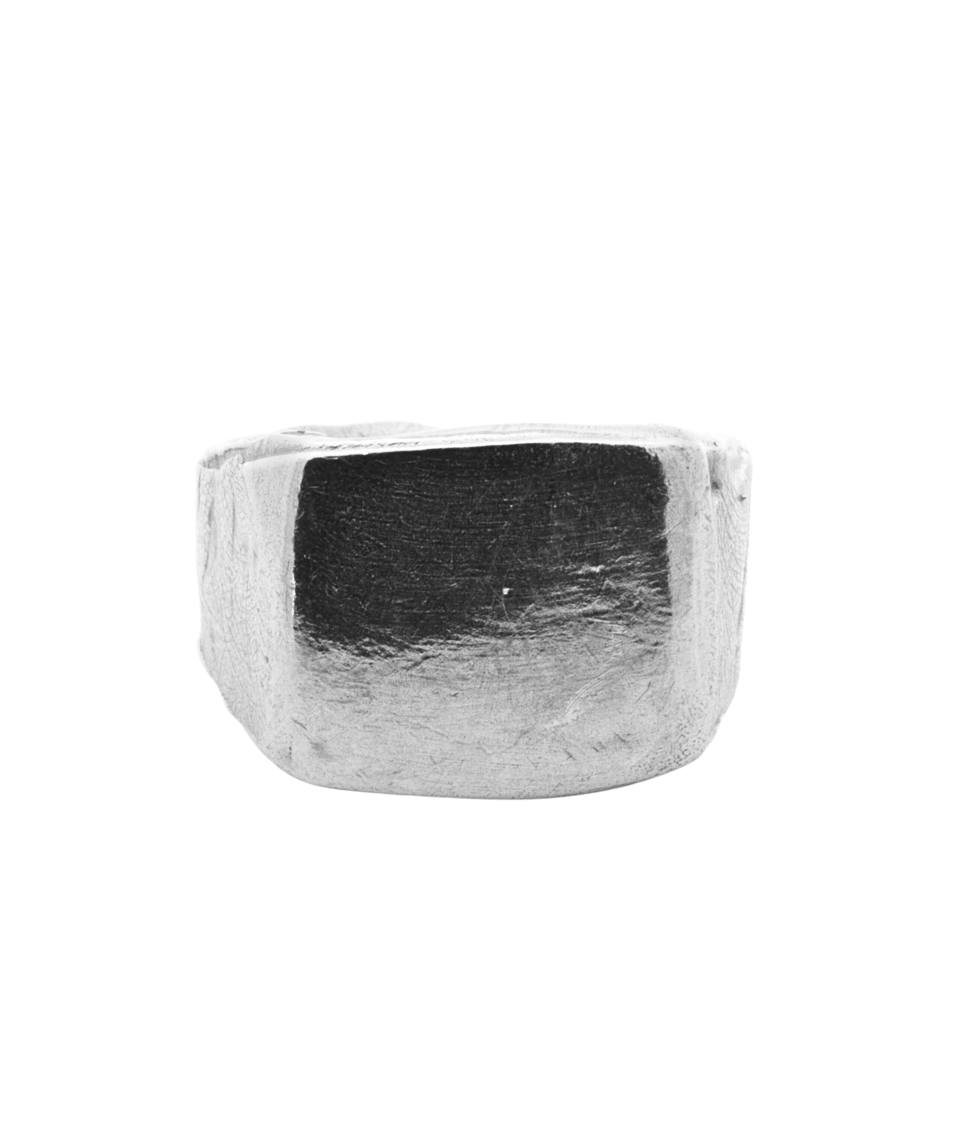 HANSI Signet Ring scale view, recycled sterling silver