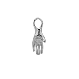 Left Hand - Mini Holding Hoop Charm - Sterling Silver