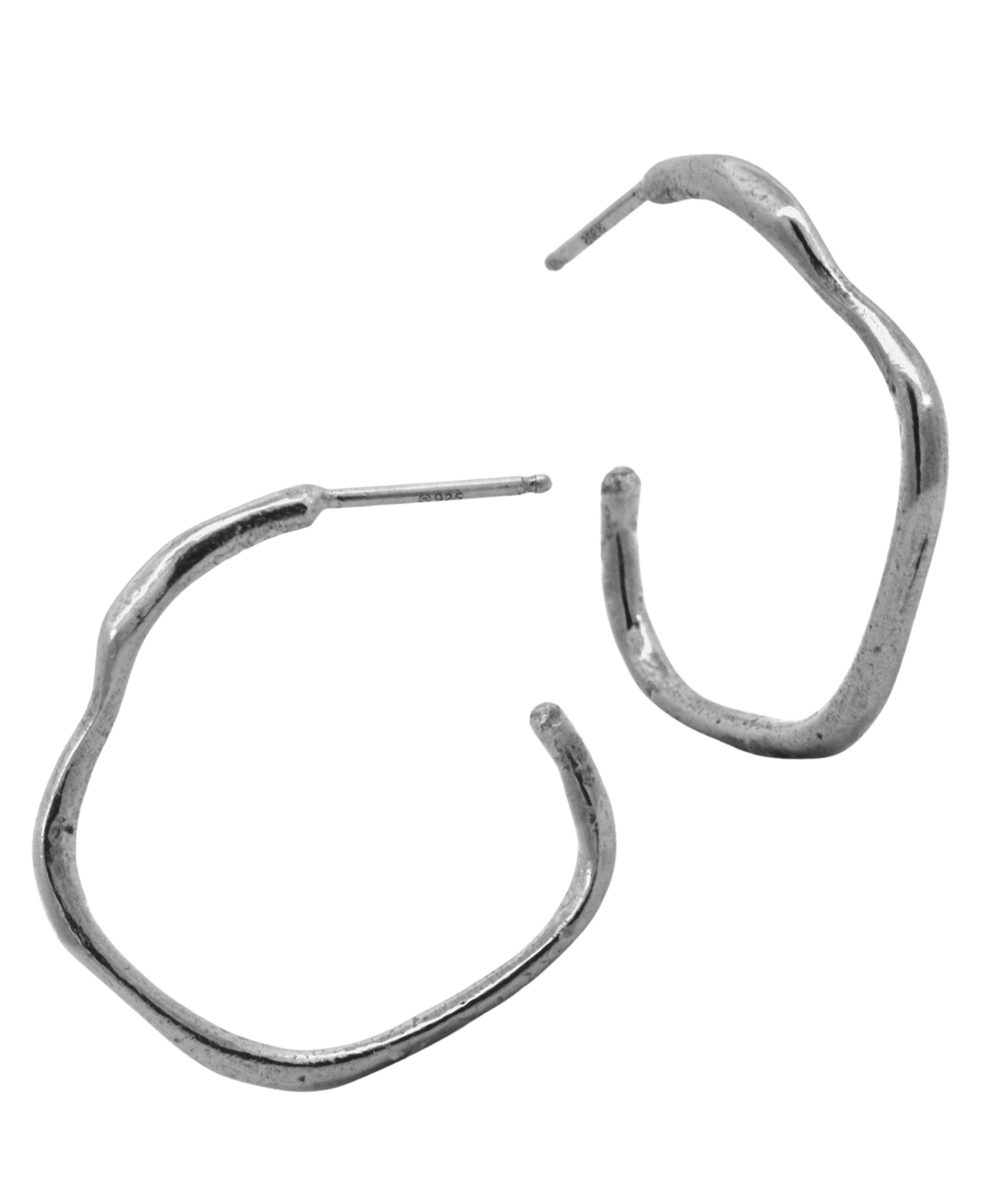 MADRONE Hoop Earrings in recycled sterling silver, lost wax cast