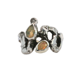 SNAKE Ring - Sterling Silver + Opal