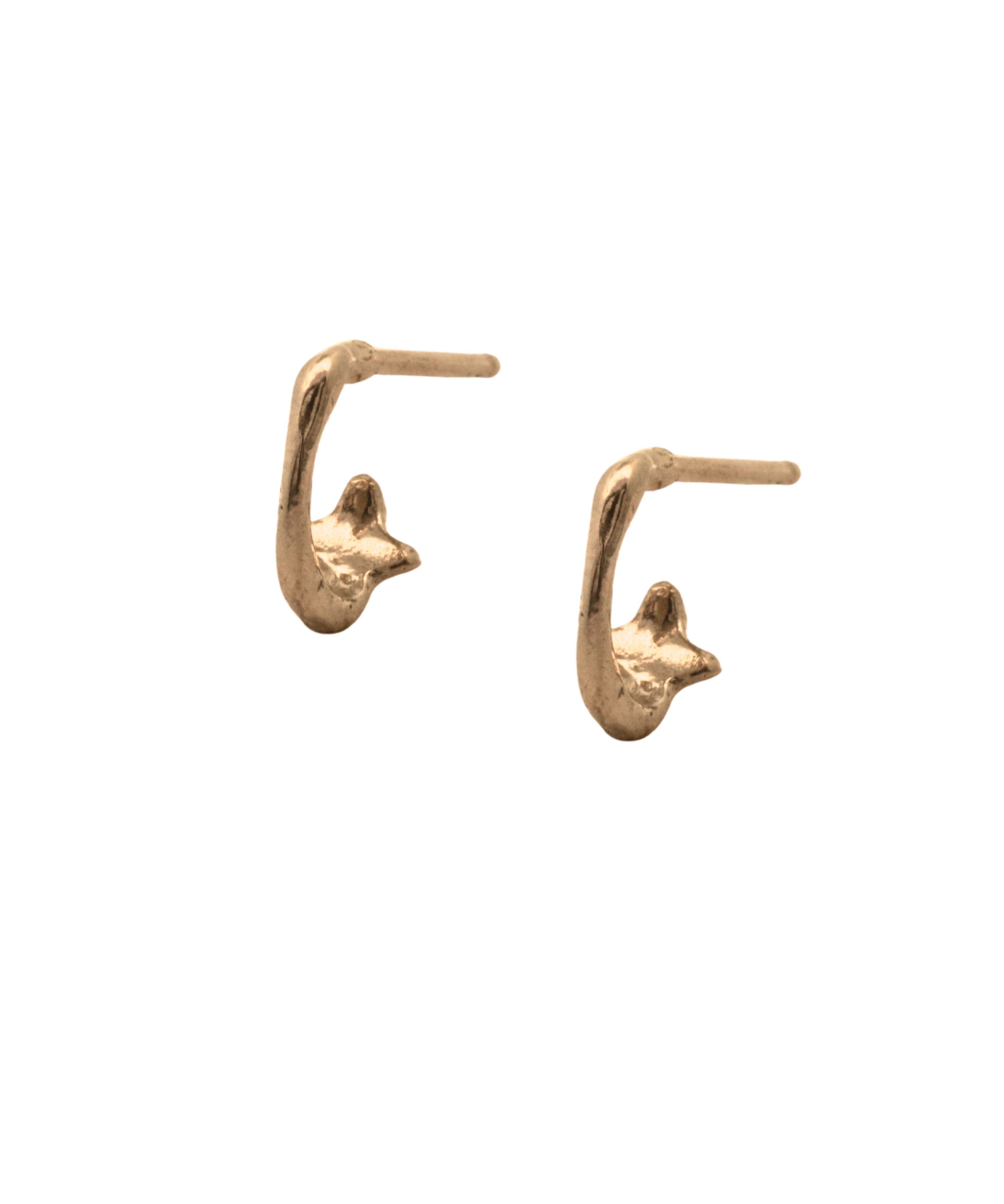 STAR Mini Hoops texture close-up showing hand-carved detail, 14K Fairmined gold