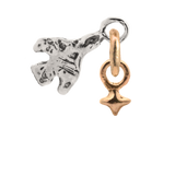 THE BIRD + MINI STAR Brooch - Sterling Silver + 14K Gold