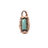 Gold - Crooked Fern Hoop Charm with Tourmaline