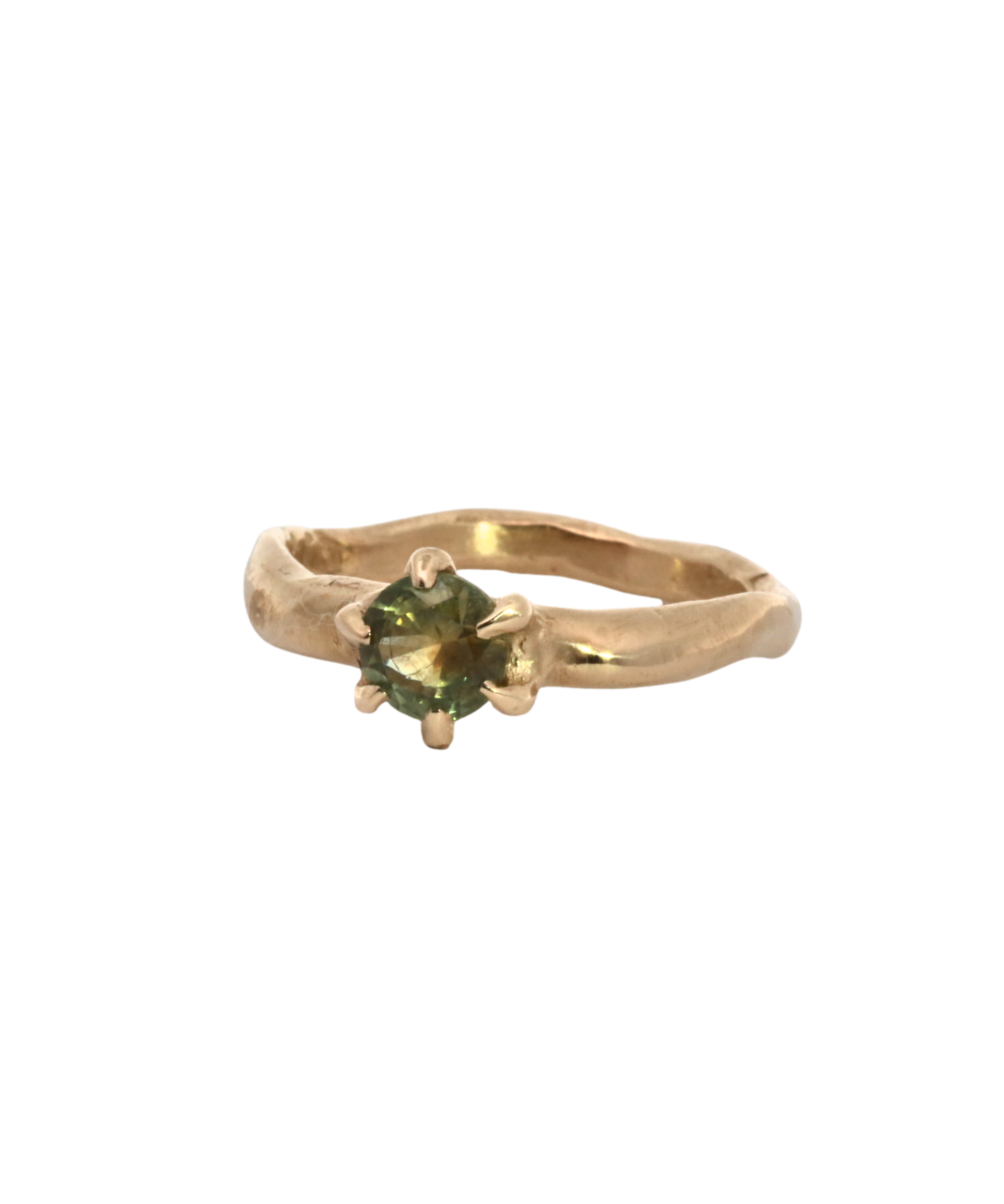 Madrone Claw Set Montana Sapphire Solitaire Engagement Ring in with Montana sapphire, lost wax cast