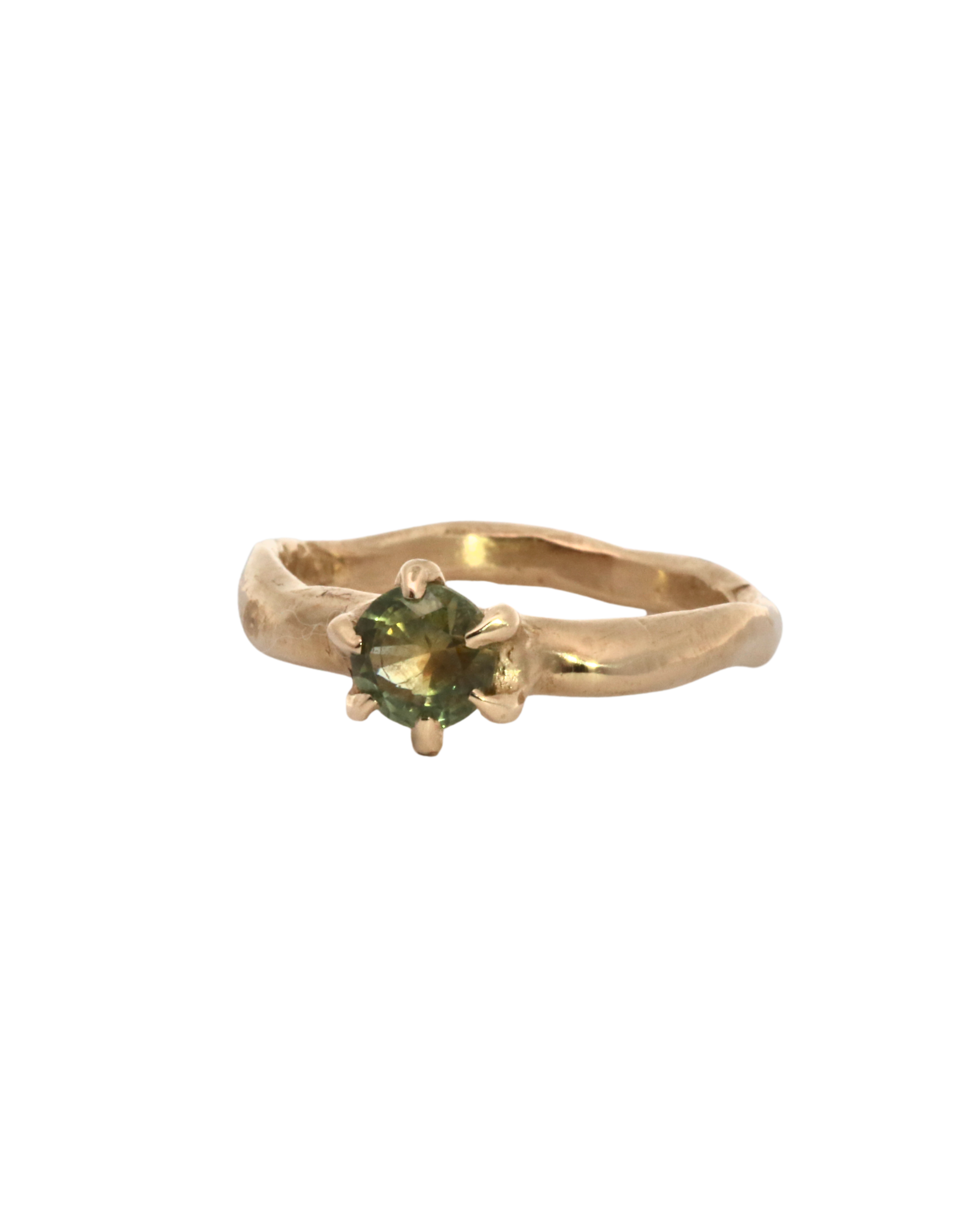 Madrone Claw Set Montana Sapphire Solitaire Engagement Ring in with Montana sapphire, lost wax cast